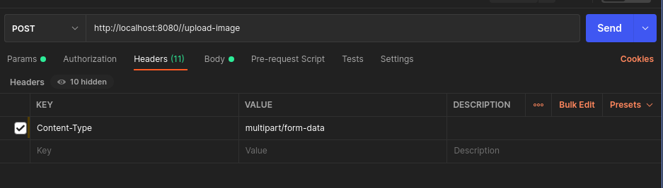 Postman Multipart Request